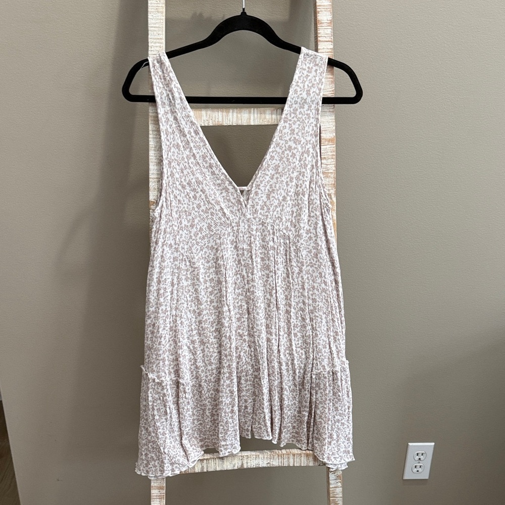 Women's Sleeveless Floral Baby Dress- Cream